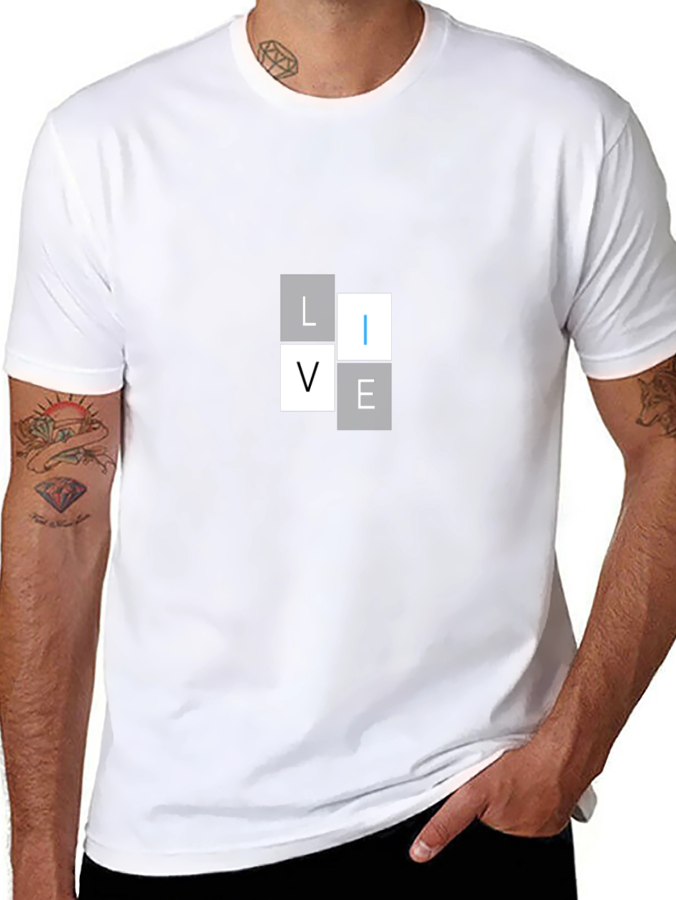 Live Graphic T-Shirt - Modern Design Black Tee