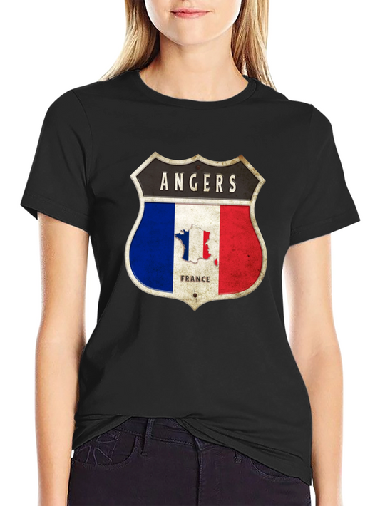 Angers France Flag Shield Graphic Tee
