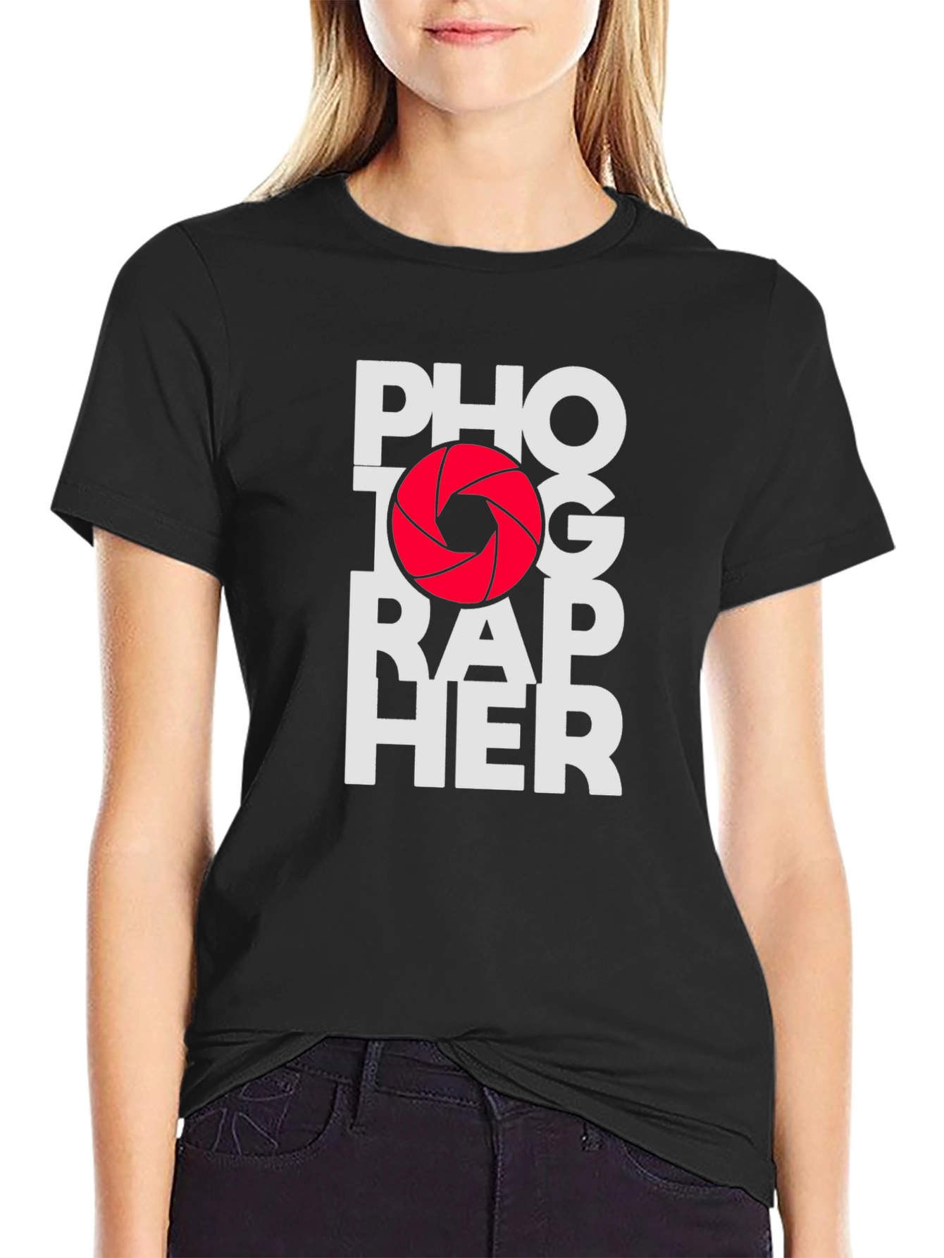 Photographer Graphic Print Black T-Shirt