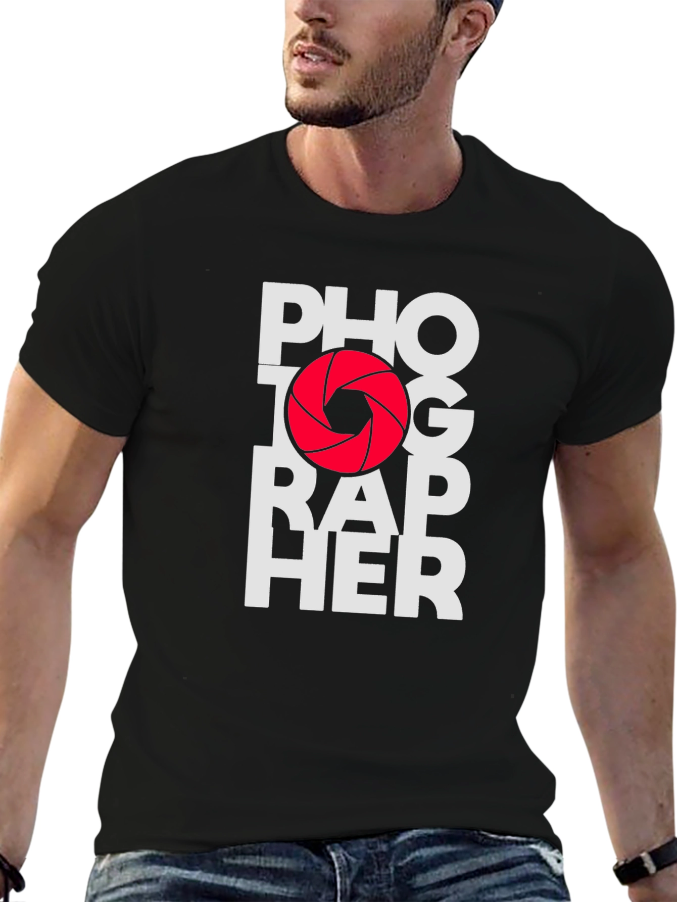 Photographer Graphic Print Black T-Shirt