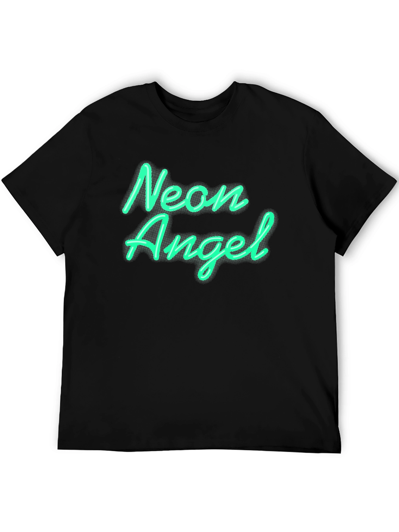 Neon Angel Graphic Tee - Black Unisex T-Shirt
