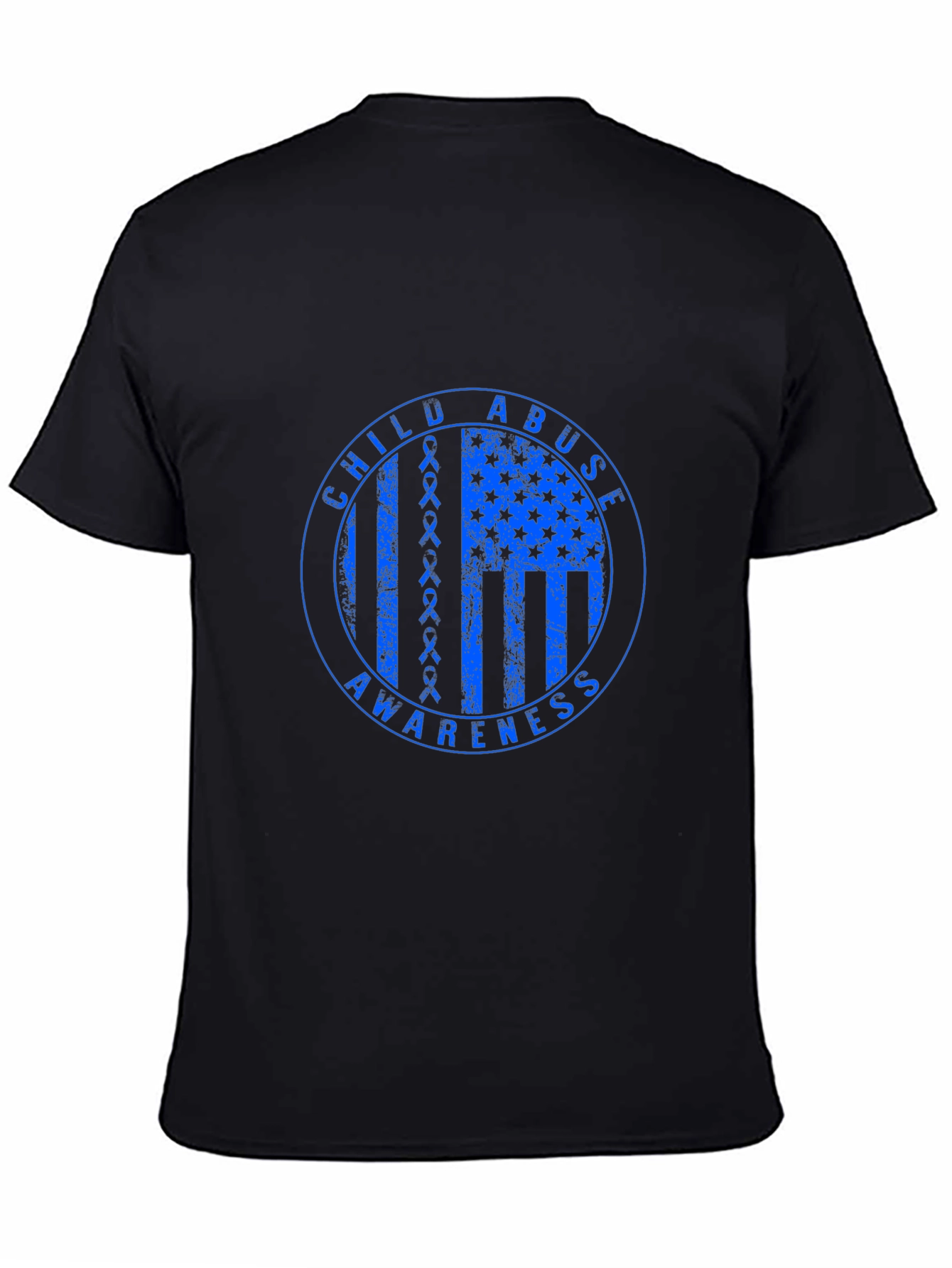 Child Abuse Awareness T-Shirt - Blue Ribbon Flag