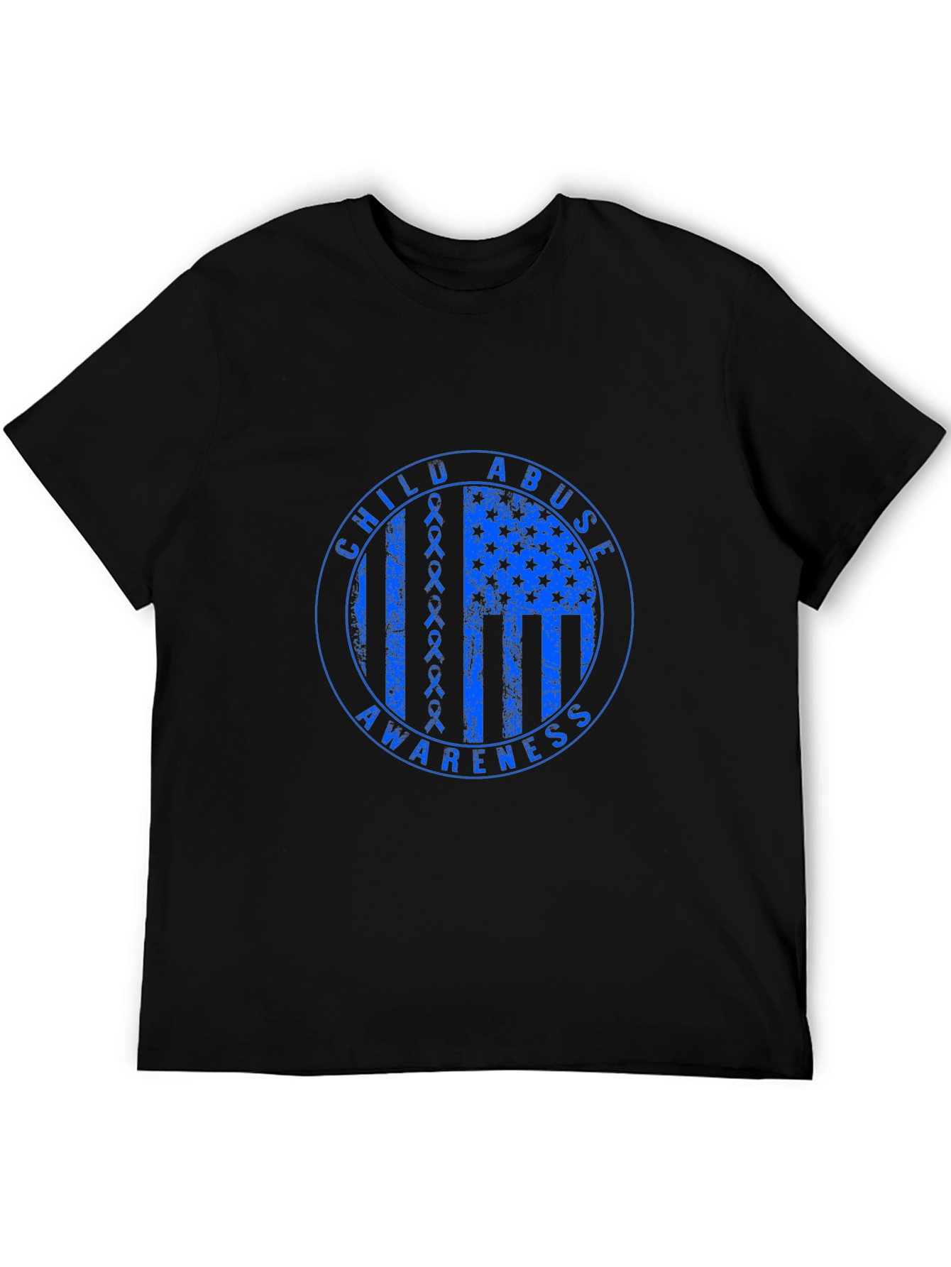 Child Abuse Awareness T-Shirt - Blue Ribbon Flag