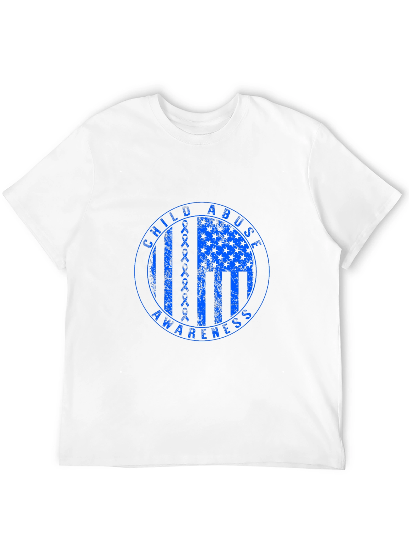 Child Abuse Awareness T-Shirt - Blue Ribbon Flag