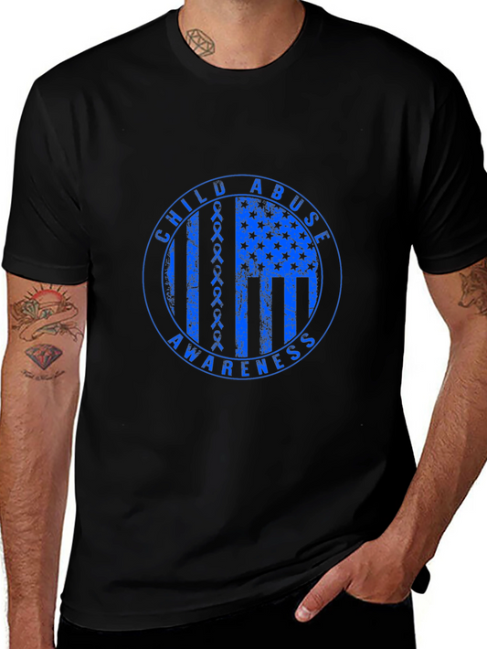 Child Abuse Awareness T-Shirt - Blue Ribbon Flag