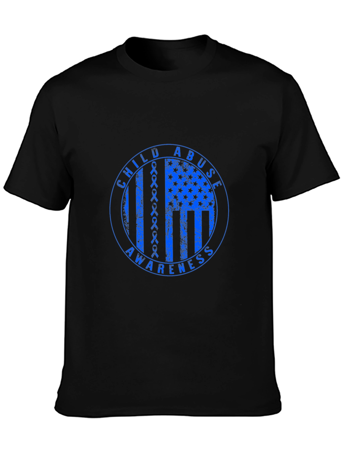 Child Abuse Awareness T-Shirt - Blue Ribbon Flag