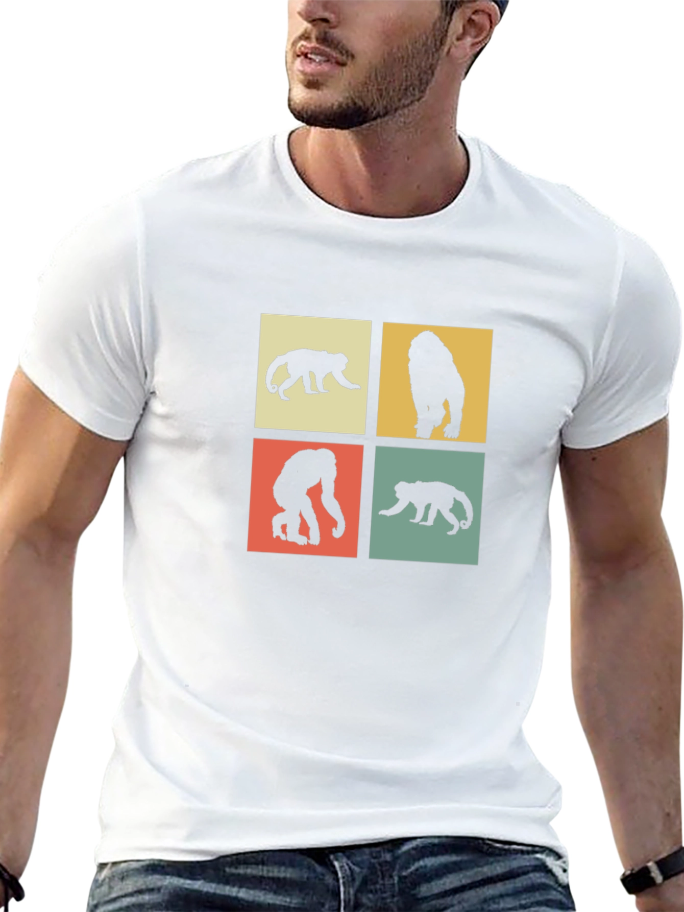 Retro Monkey Silhouette Graphic Tee