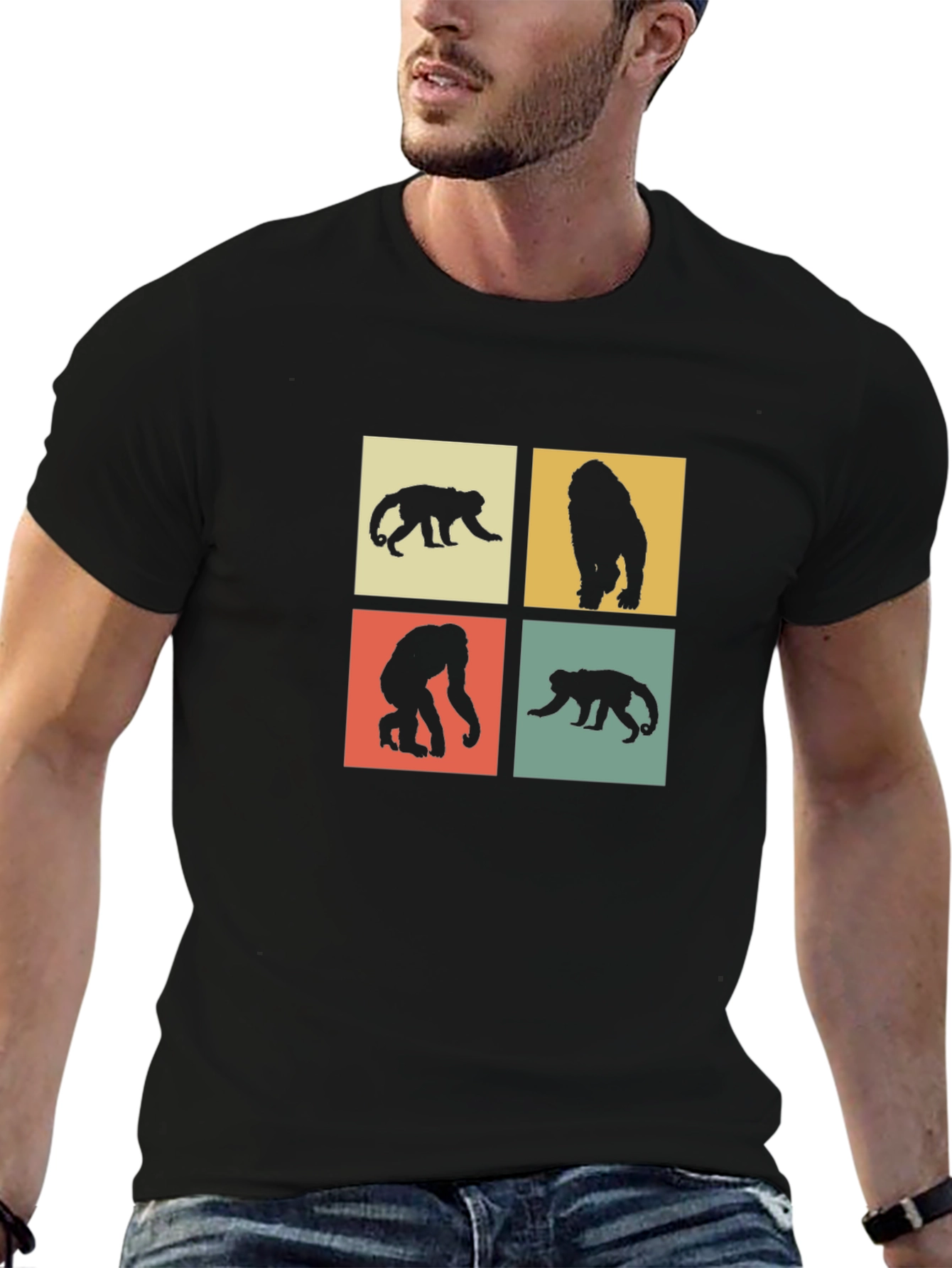 Retro Monkey Silhouette Graphic Tee