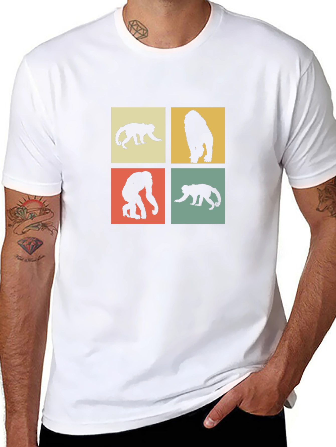 Retro Monkey Silhouette Graphic Tee