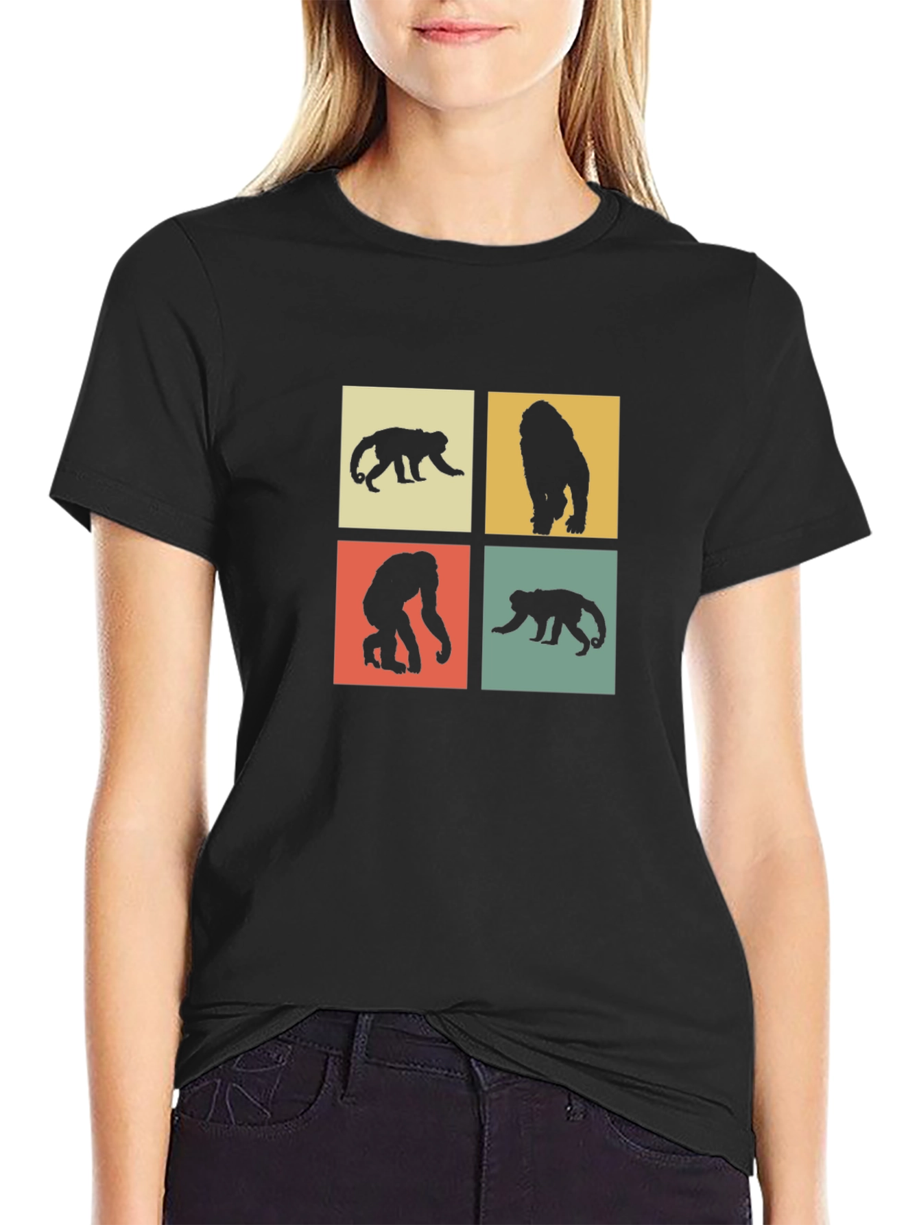 Retro Monkey Silhouette Graphic Tee