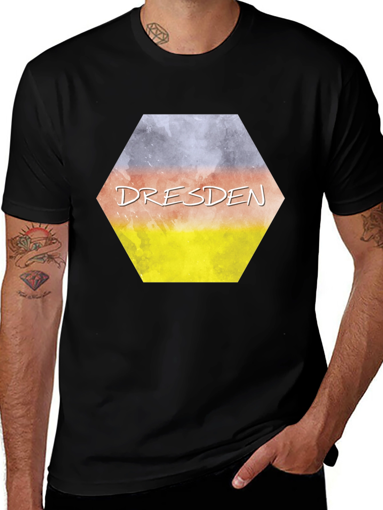 Dresden Germany Flag Graphic T-Shirt