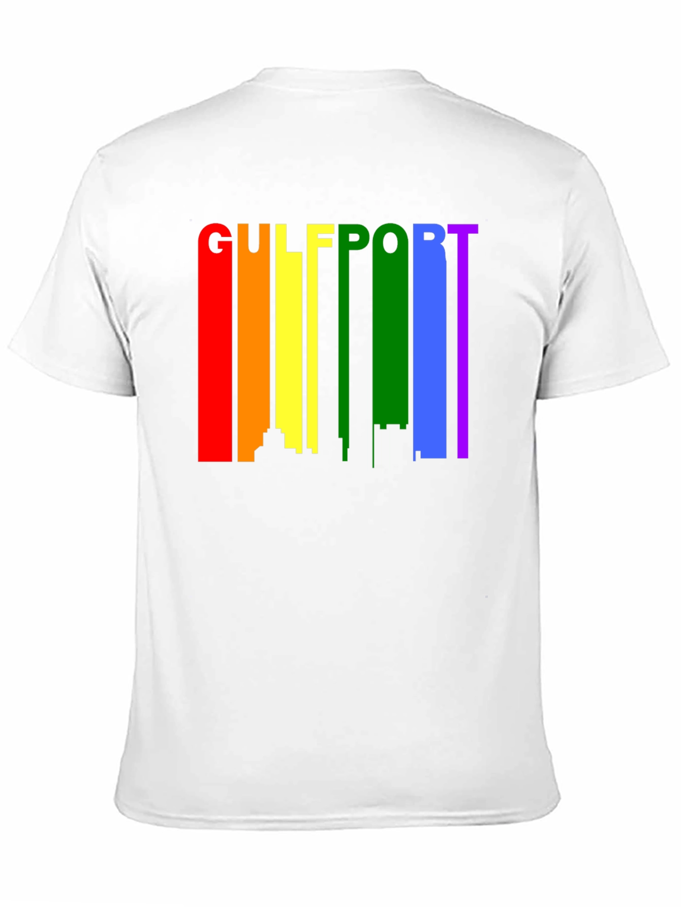 Gulfport Pride T-Shirt - Rainbow Skyline Design