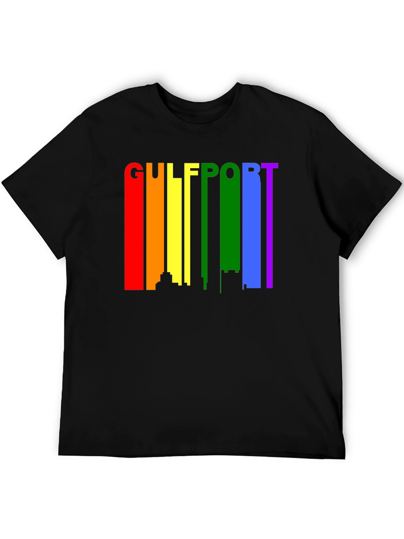 Gulfport Pride T-Shirt - Rainbow Skyline Design