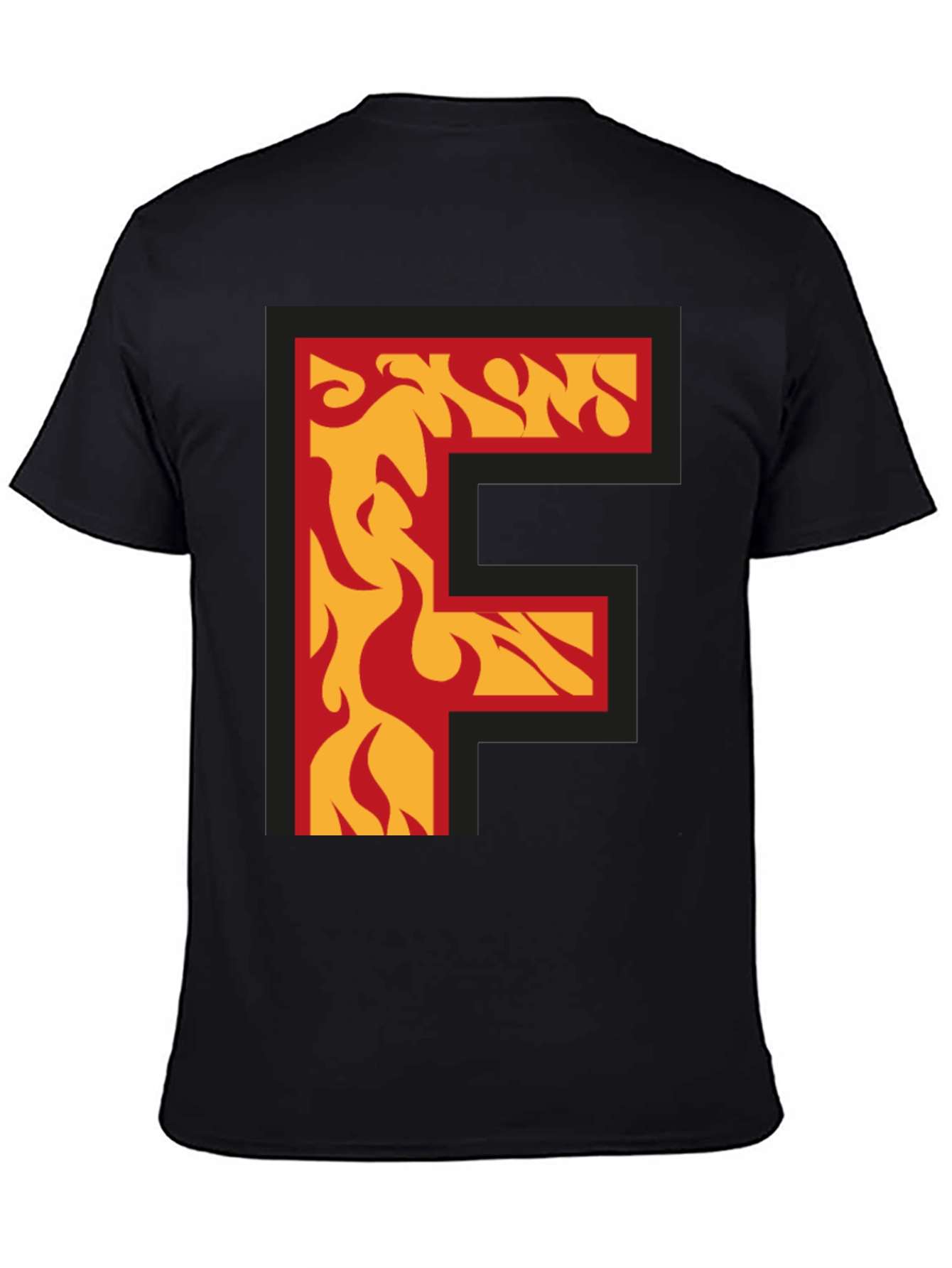 Fiery Letter F Graphic T-Shirt - Bold Statement Tee
