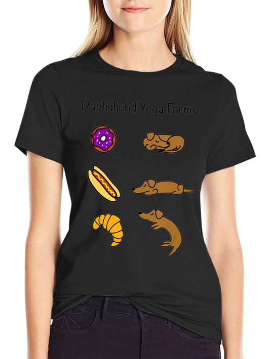 Dachshund Yoga Forms T-Shirt - Funny Wiener Dog Poses Tee