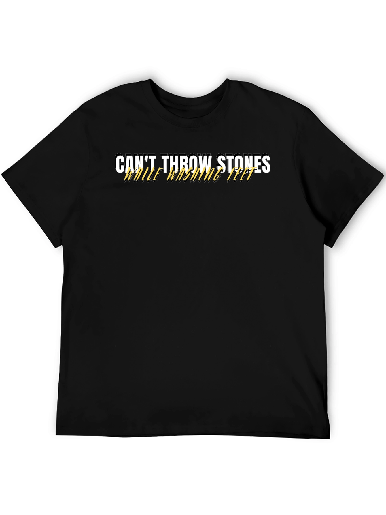 Cant Throw Stones T-Shirt - Black Graphic Tee