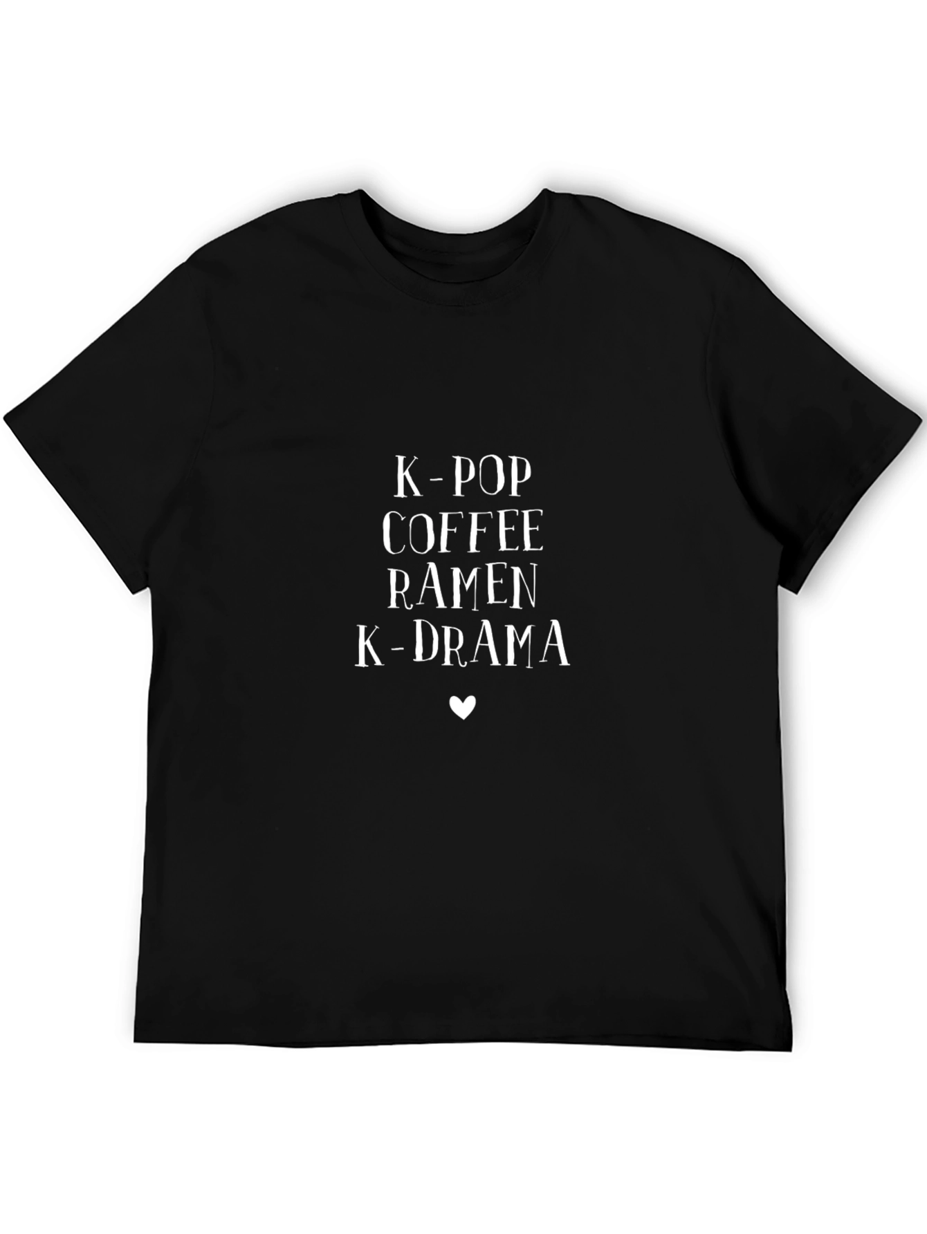 K-Pop Coffee Ramen K-Drama Black Graphic Tee