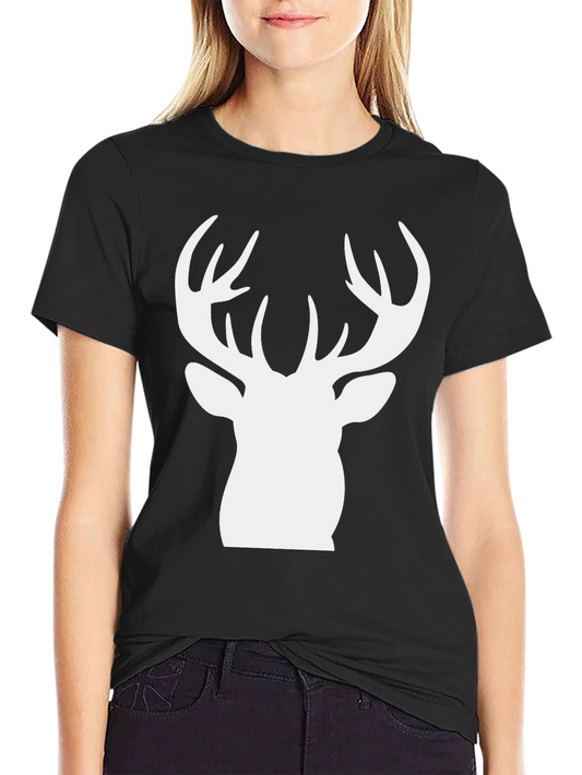 Deer Silhouette Graphic Tee - Black