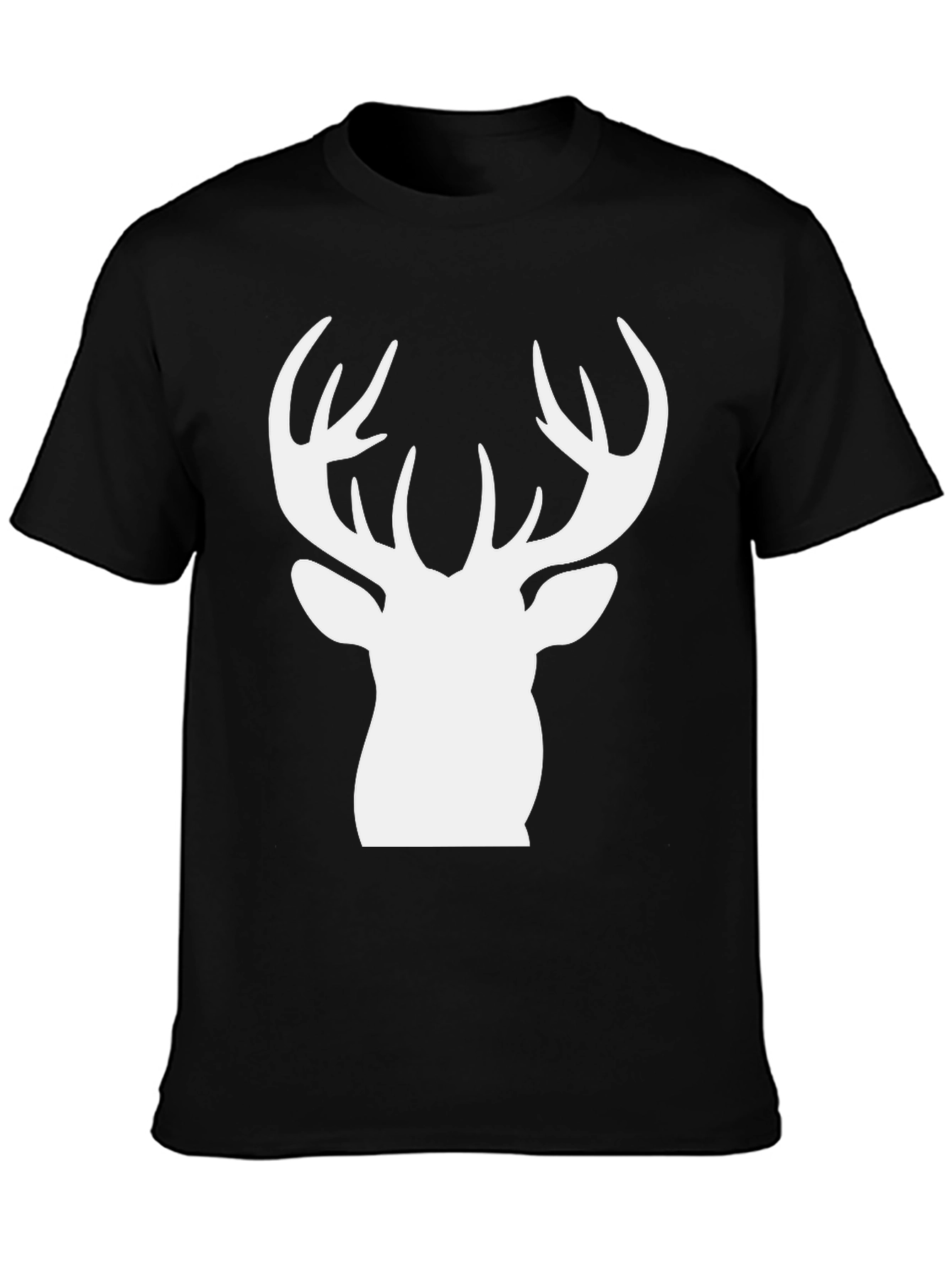 Deer Silhouette Graphic Tee - Black