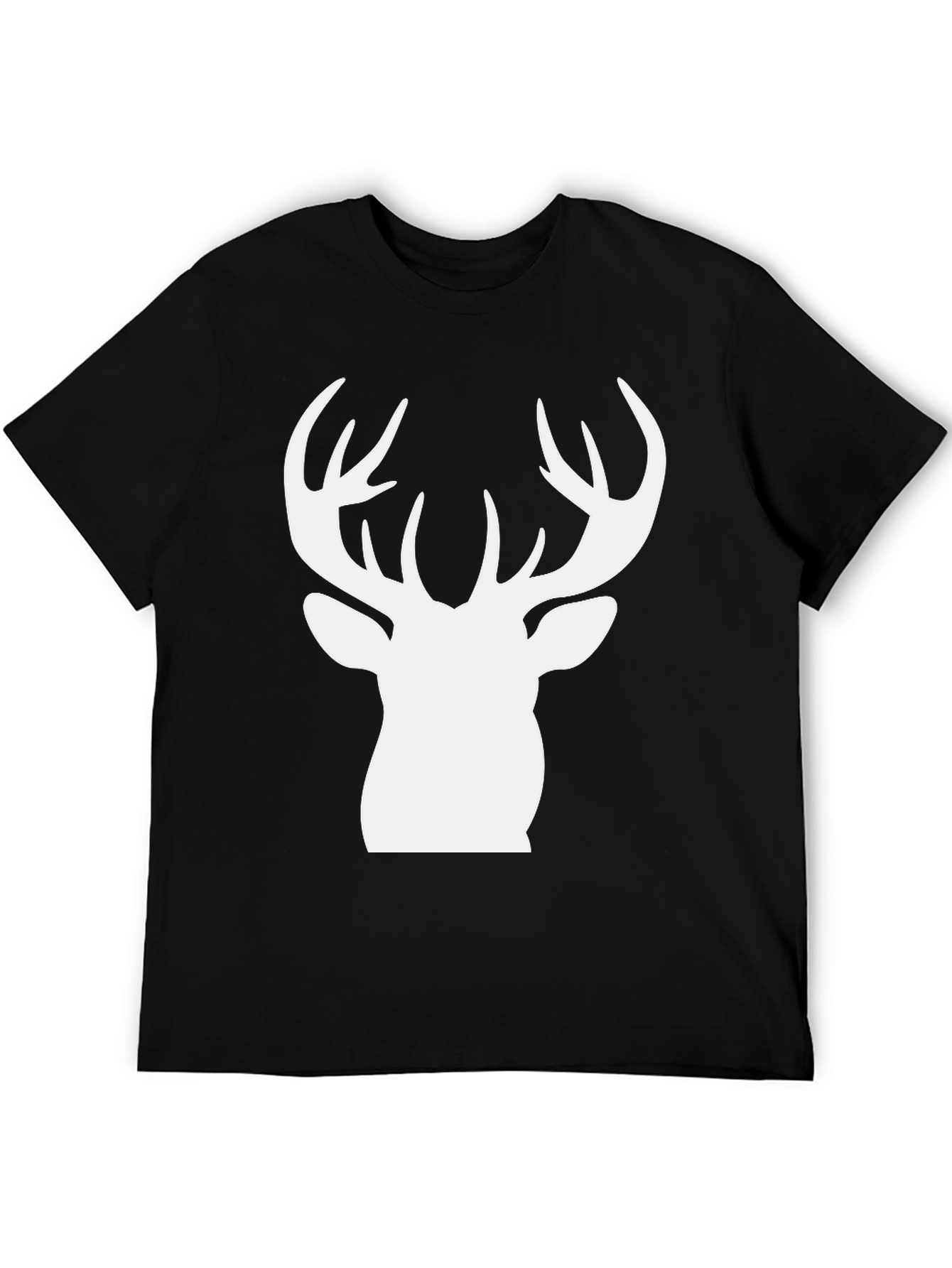 Deer Silhouette Graphic Tee - Black