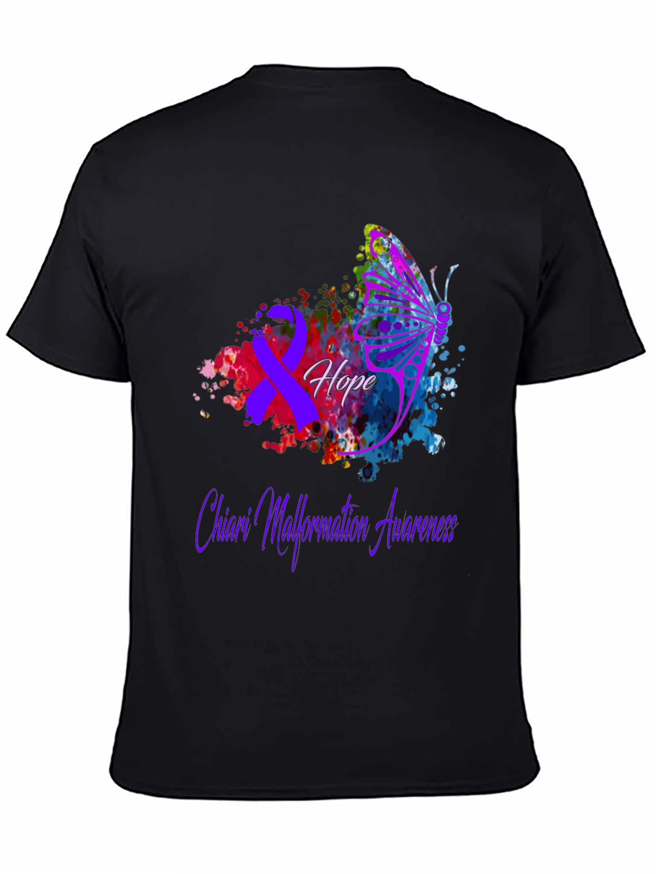 Chiari Malformation Awareness T-Shirt Hope Butterfly