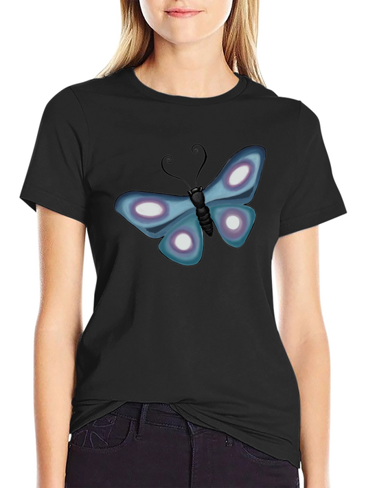 Butterfly Graphic T-Shirt - Black Casual Tee