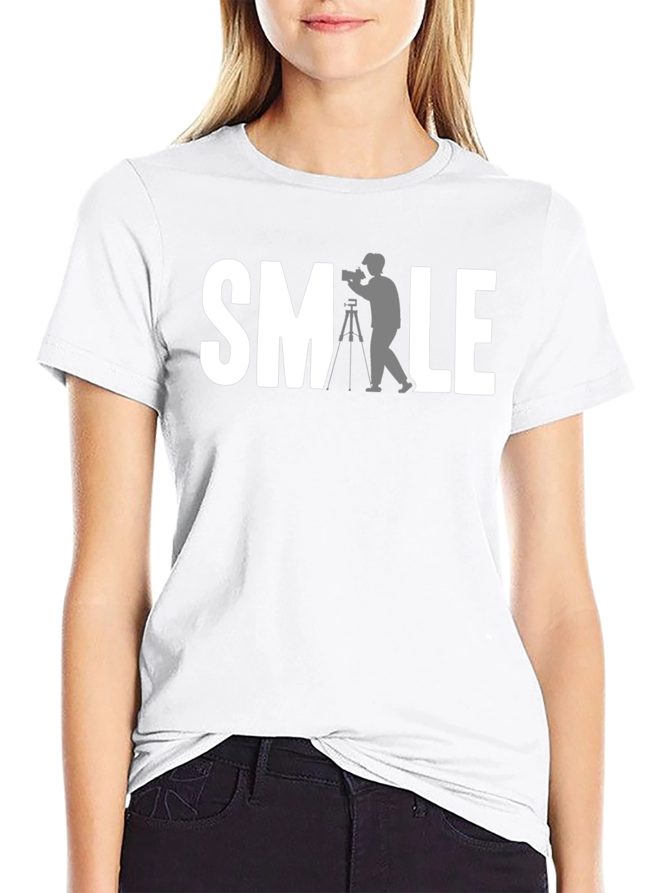 SMILE Photographer Black Graphic T-Shirt