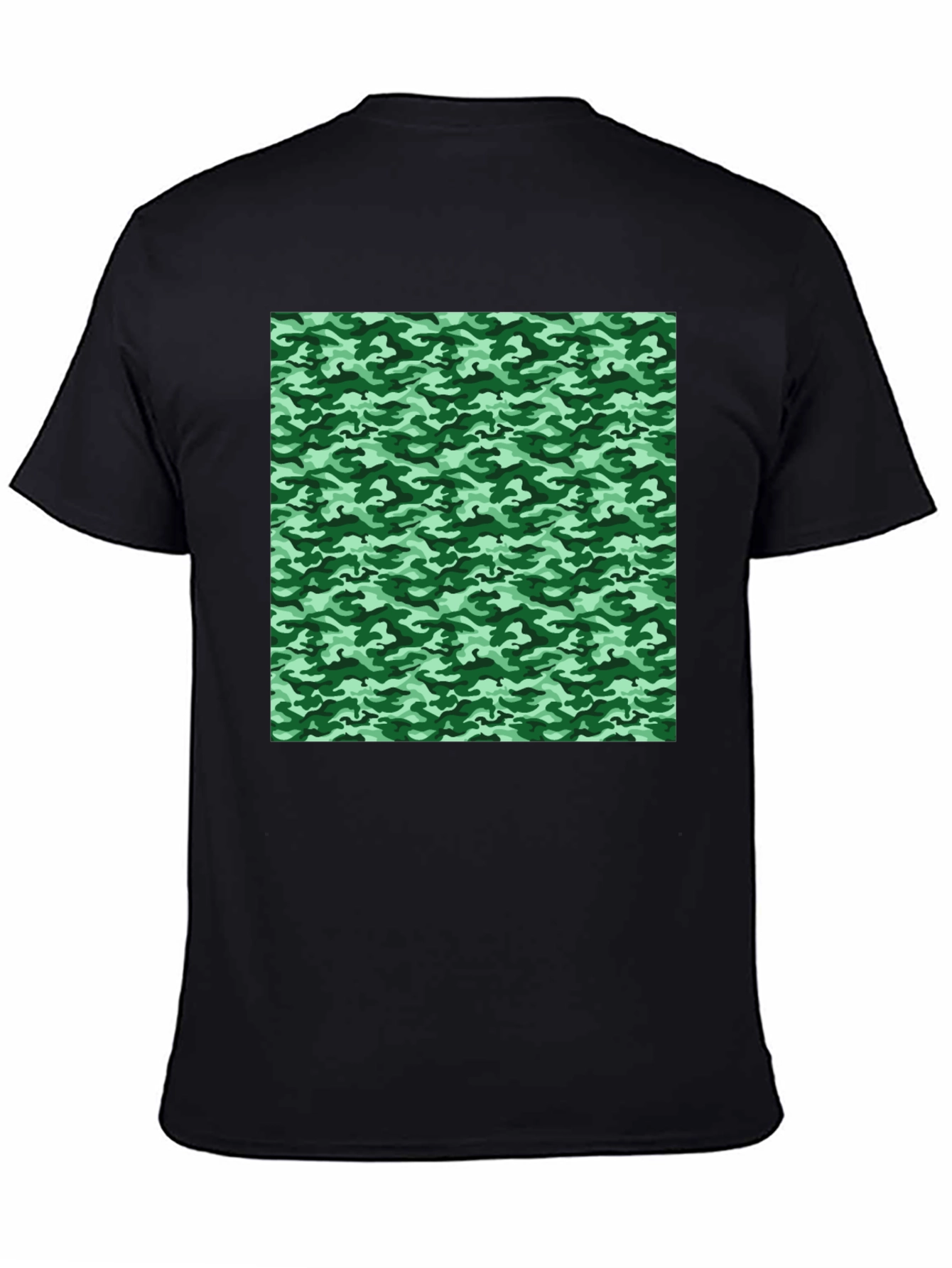 Camo Print T-Shirt - Black