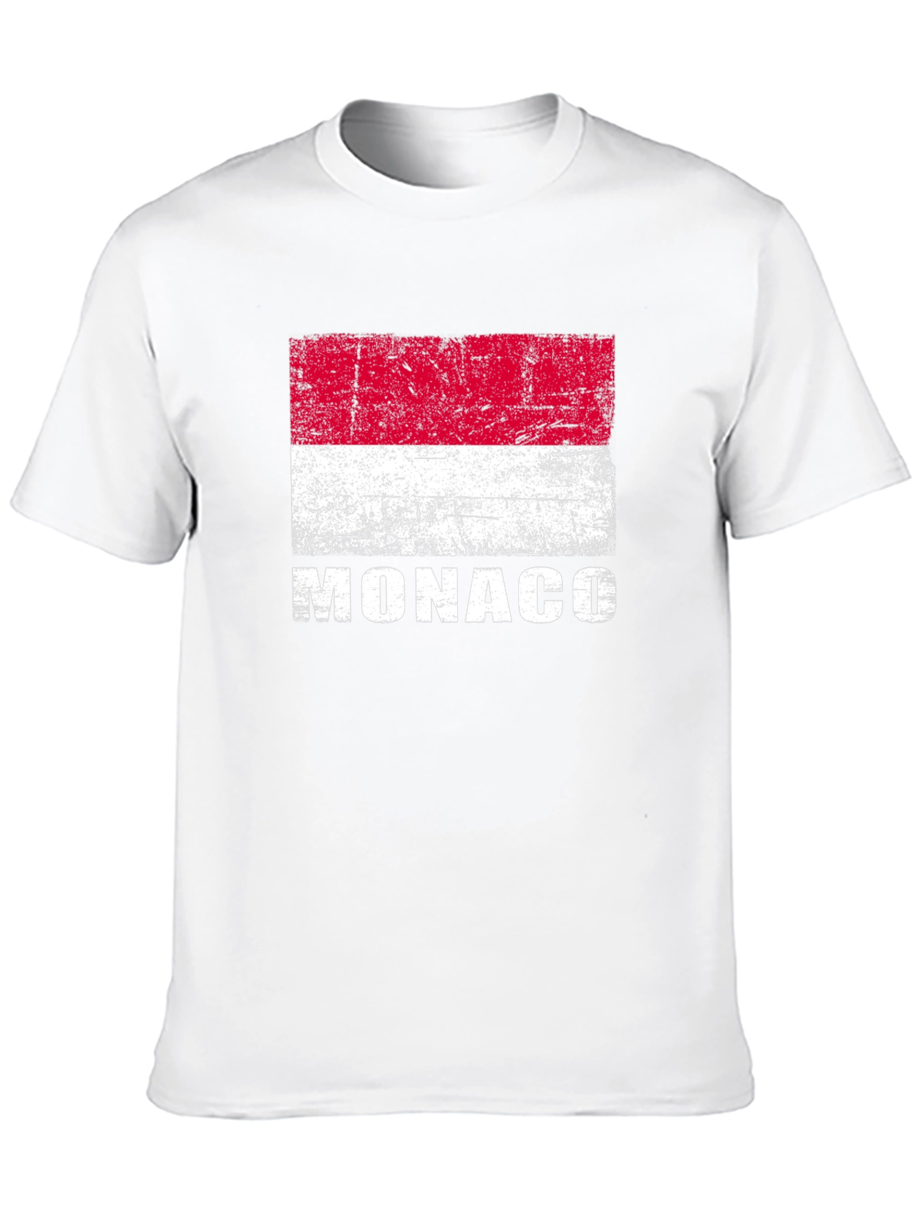 Monaco Flag Distressed Graphic T-Shirt - Black