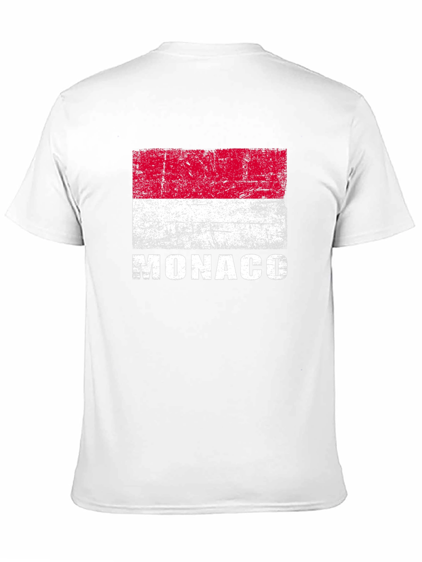 Monaco Flag Distressed Graphic T-Shirt - Black