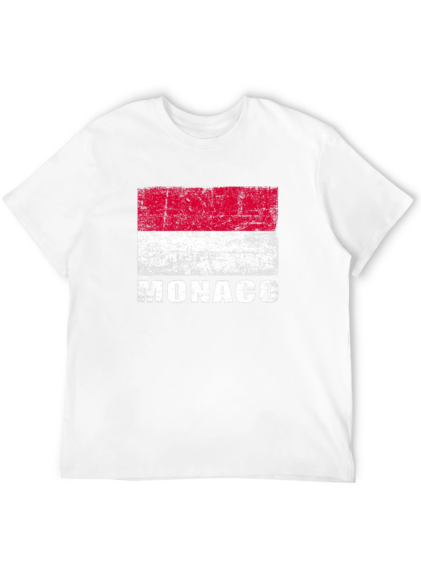 Monaco Flag Distressed Graphic T-Shirt - Black