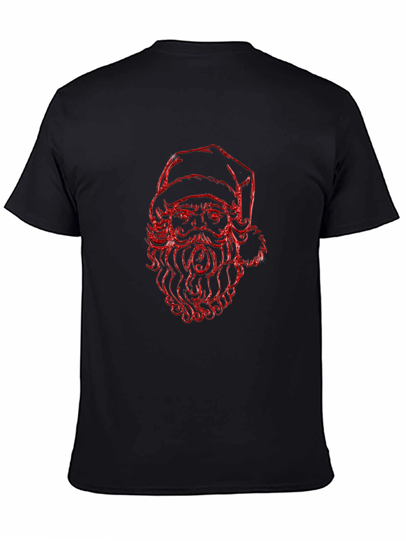 Red Santa Graphic Black T-Shirt