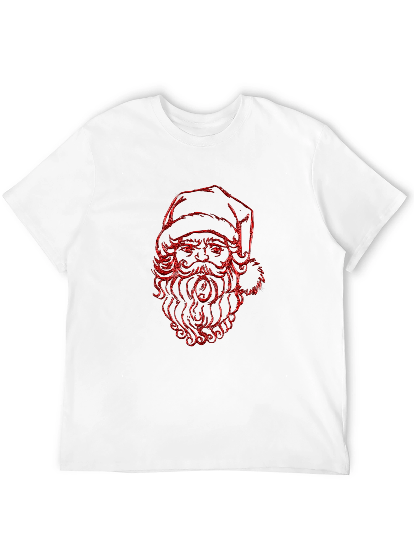Red Santa Graphic Black T-Shirt