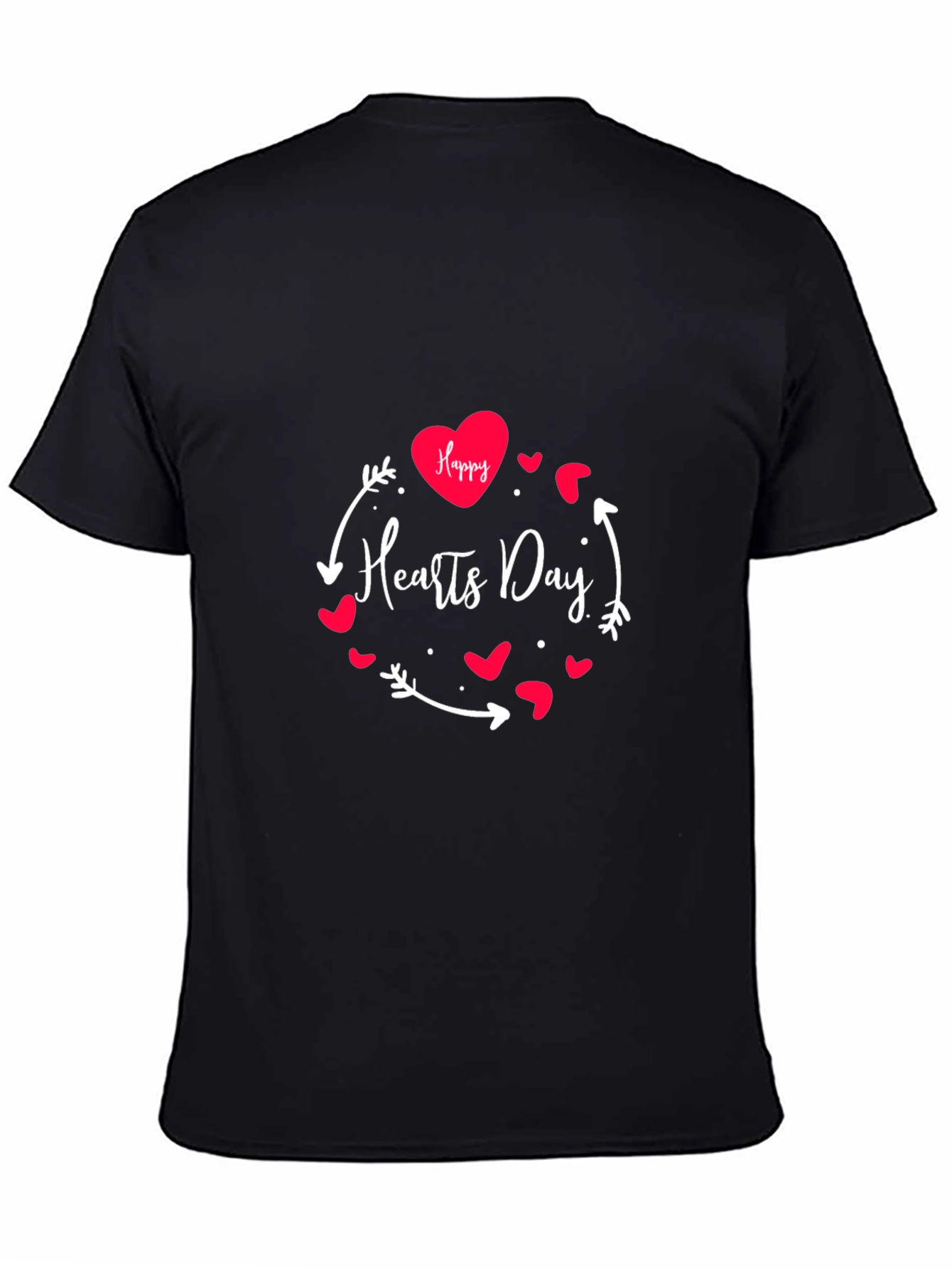 Happy Hearts Day Graphic Tee - Black