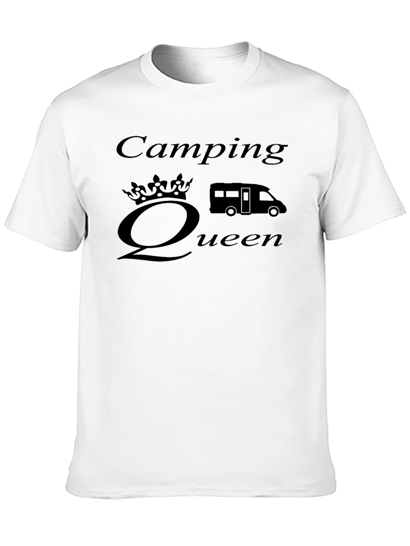 Camping Queen Black Graphic T-Shirt