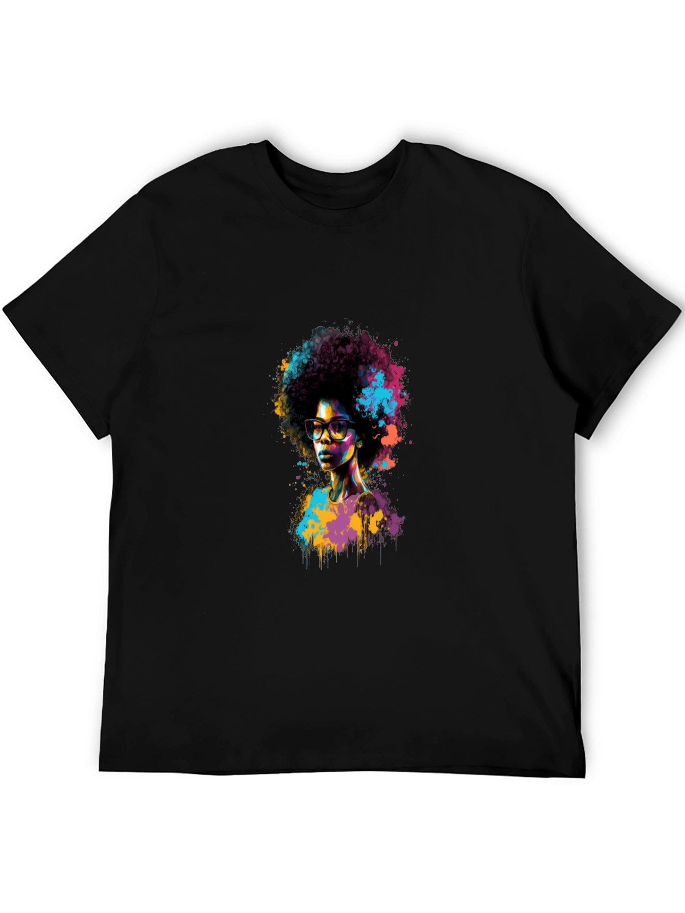 Afro Art Graphic Tee - Stylish Black T-Shirt