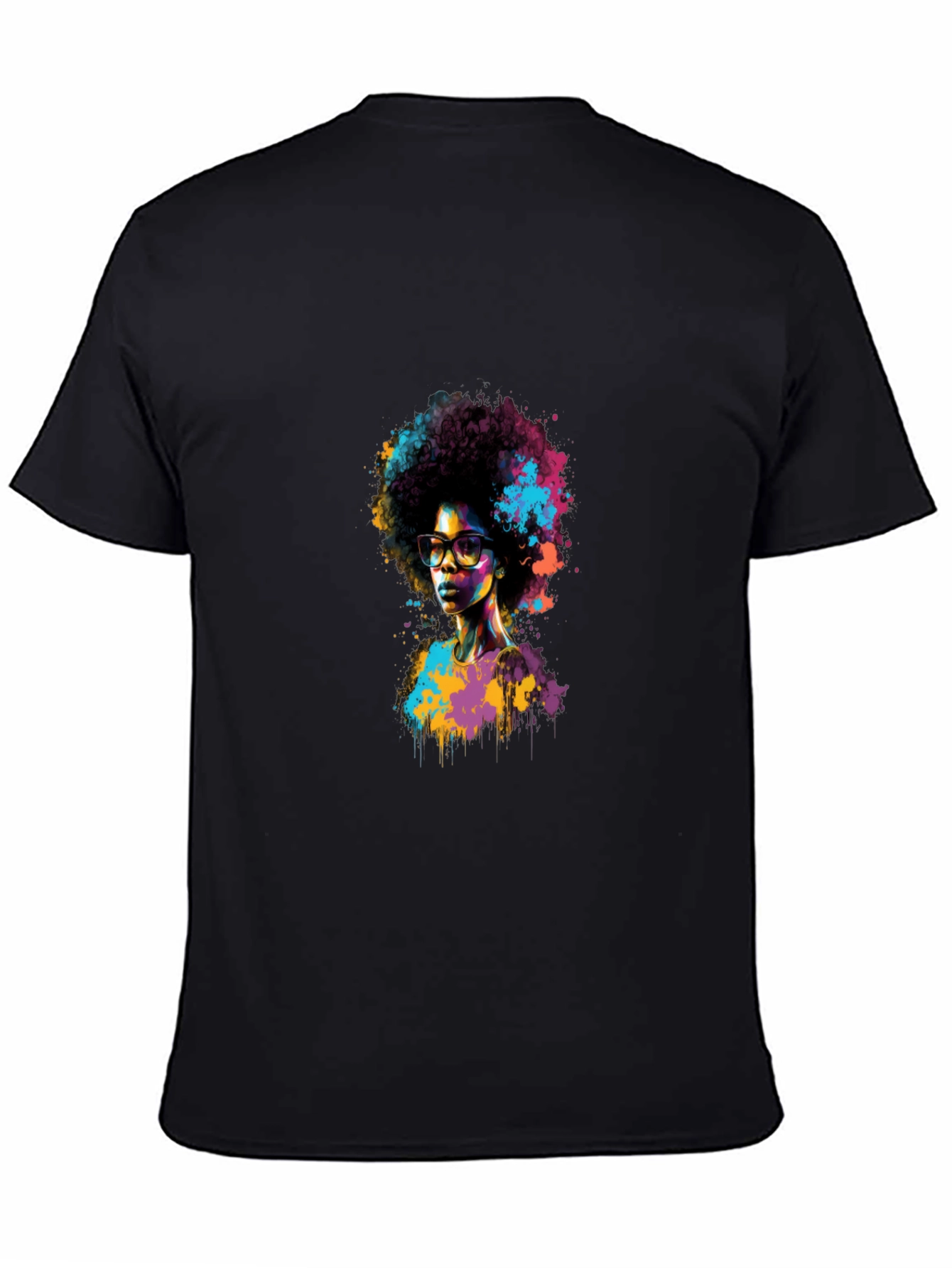 Afro Art Graphic Tee - Stylish Black T-Shirt