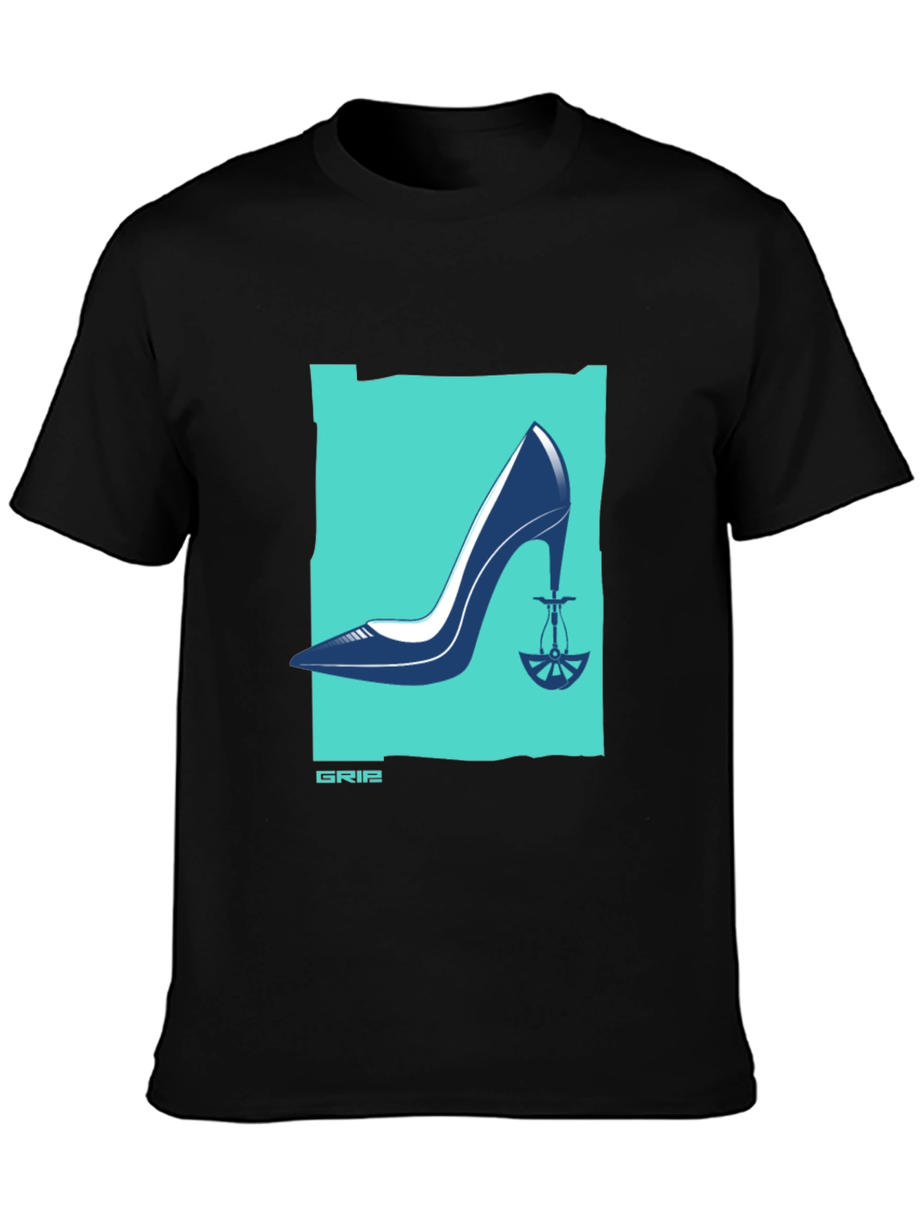 Stylish Graphic T-Shirt - High Heel Hookah Design