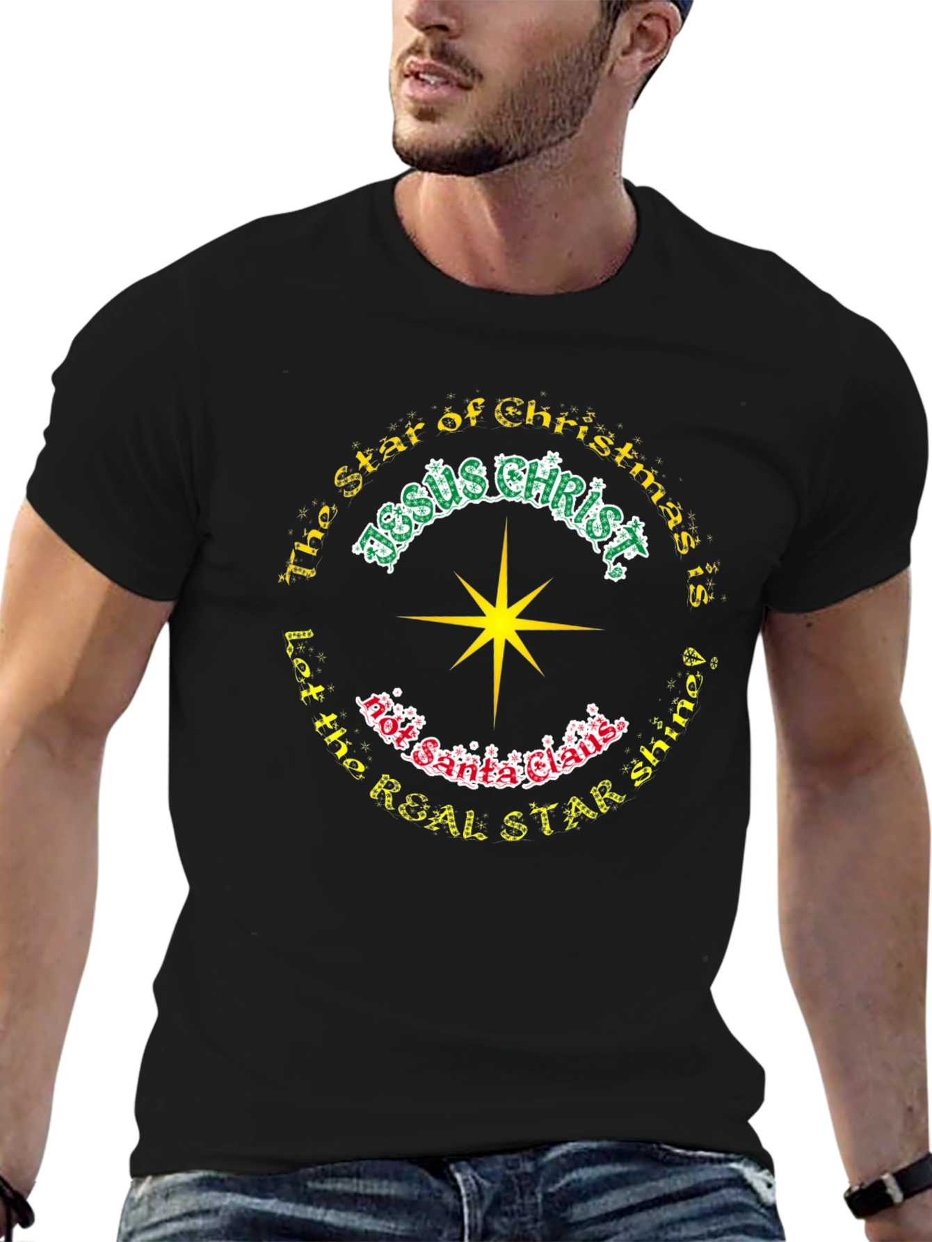 Jesus Christ Real Star Christmas T-Shirt