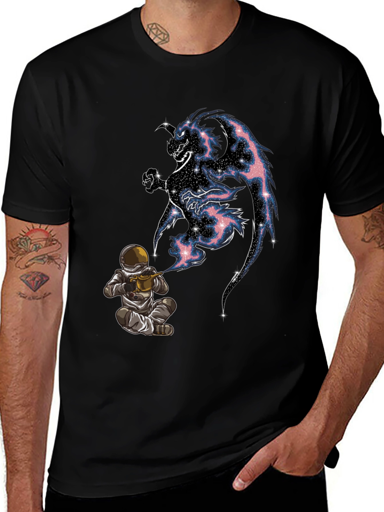 Cosmic Dragon Graphic Tee - Spaceman Gardener