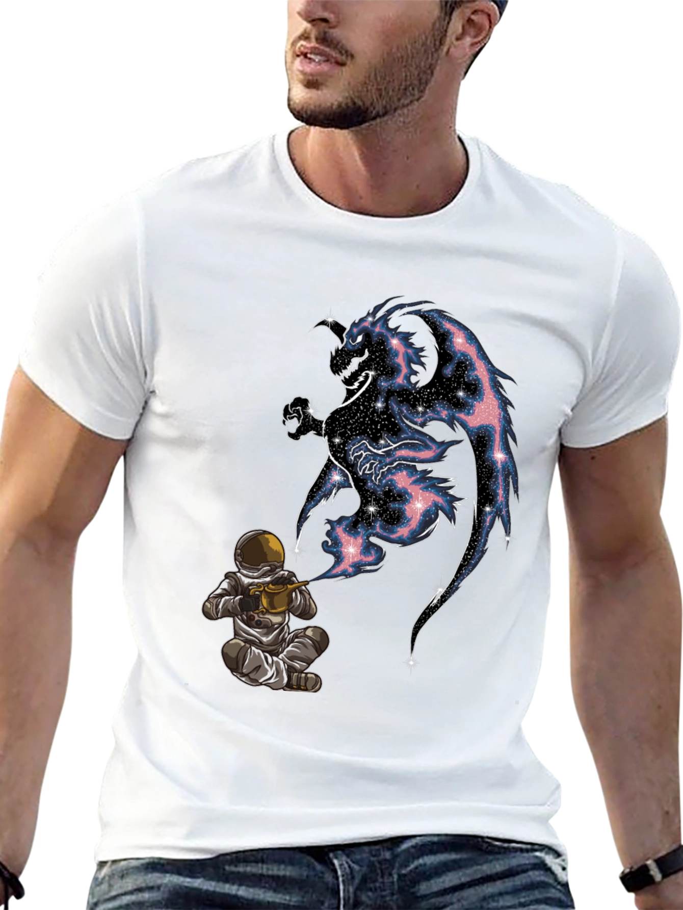 Cosmic Dragon Graphic Tee - Spaceman Gardener