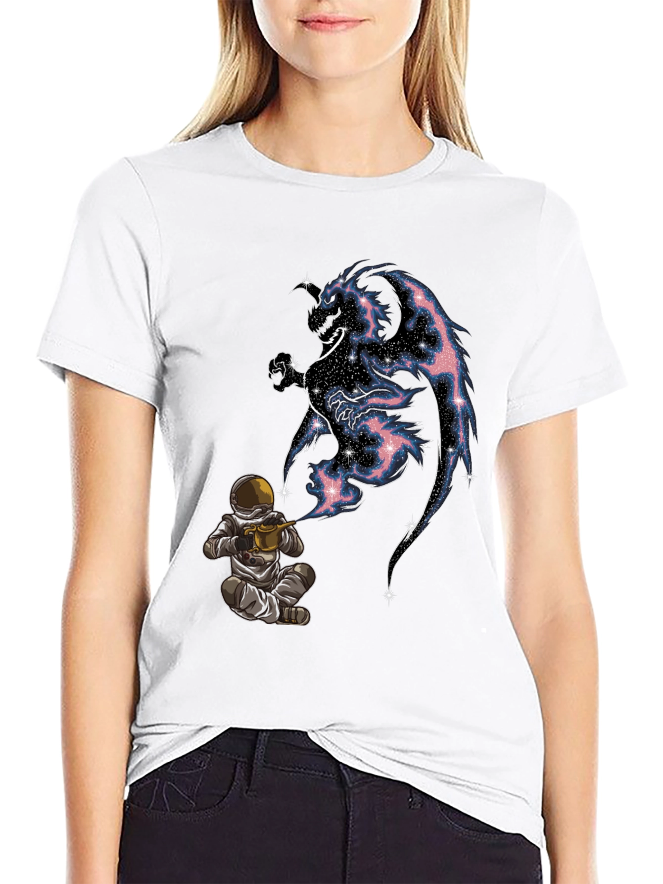 Cosmic Dragon Graphic Tee - Spaceman Gardener