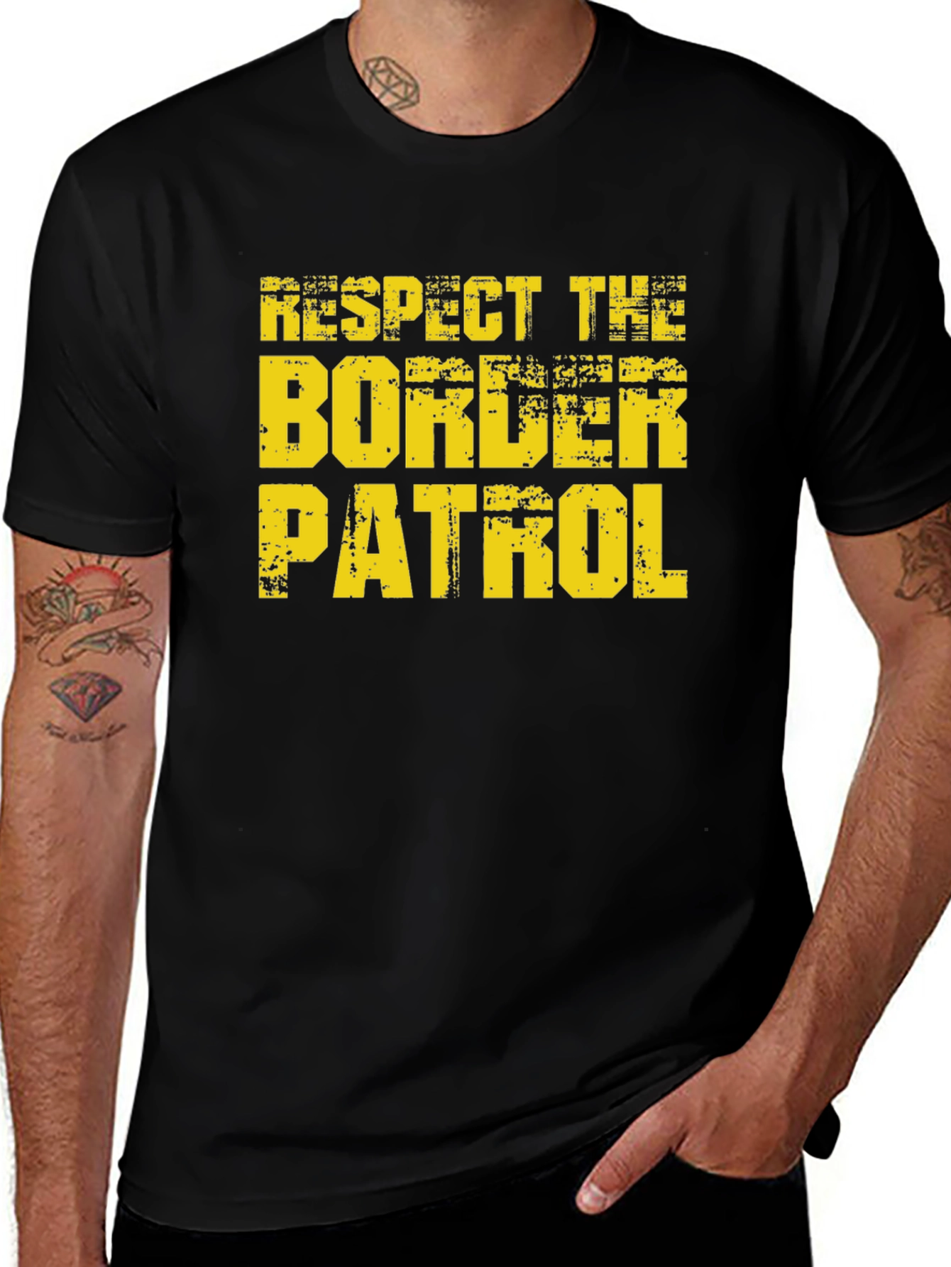 Respect Border Patrol Graphic Tee - Black