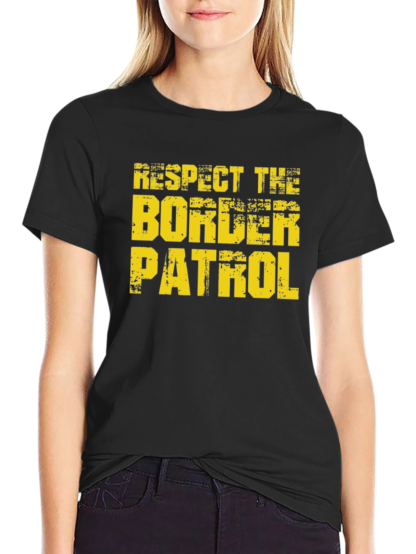 Respect Border Patrol Graphic Tee - Black