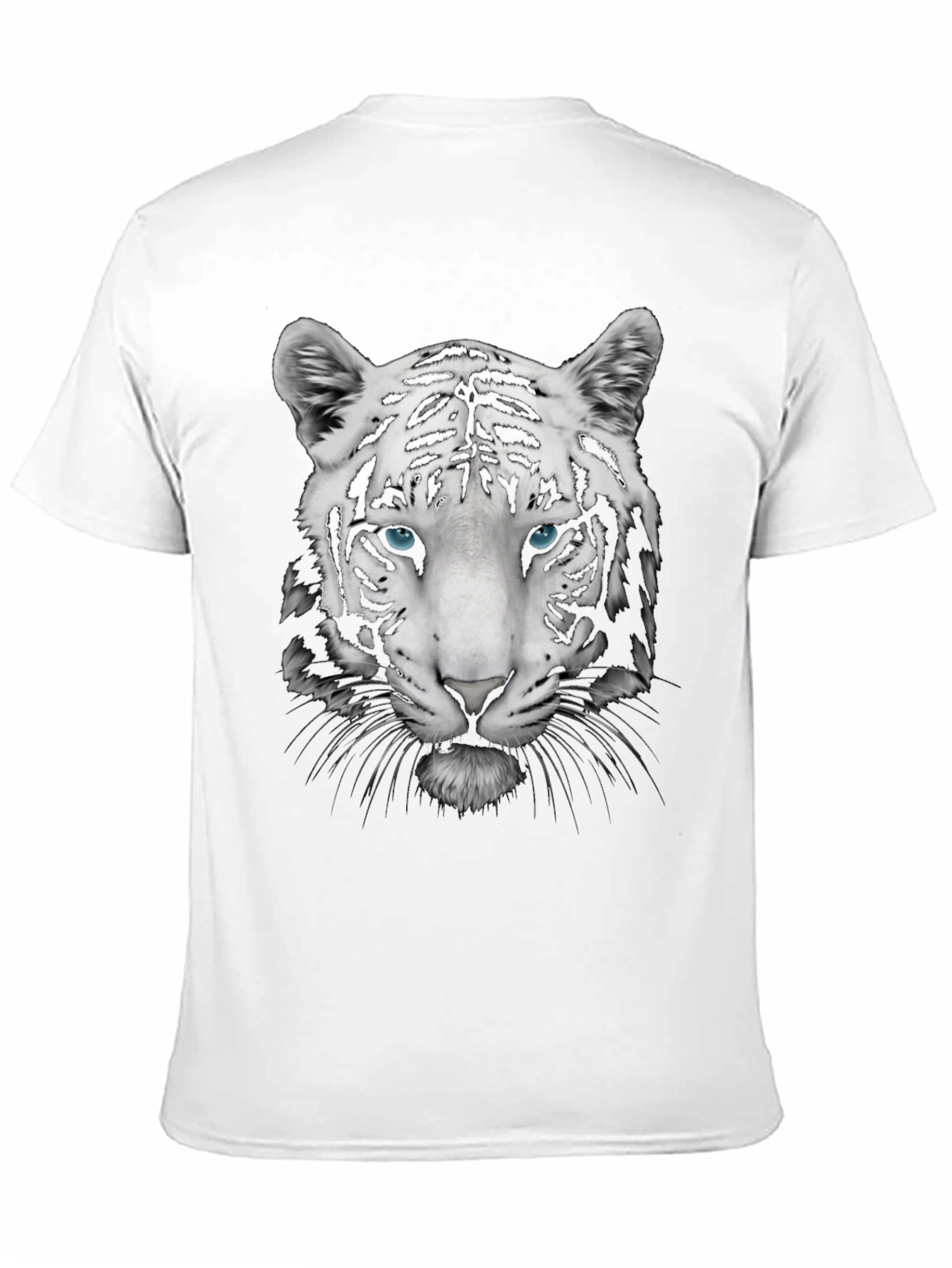 Cool White Tiger Graphic Print Tee - Black