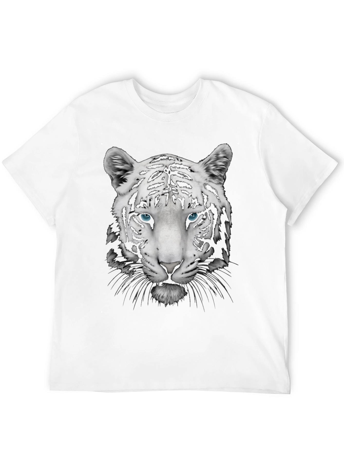 Cool White Tiger Graphic Print Tee - Black