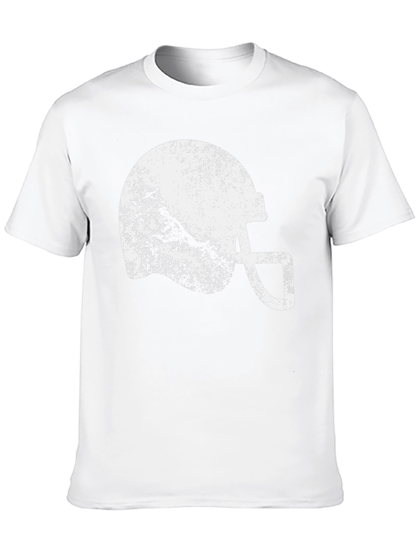 Distressed Football Helmet Graphic Tee - Black