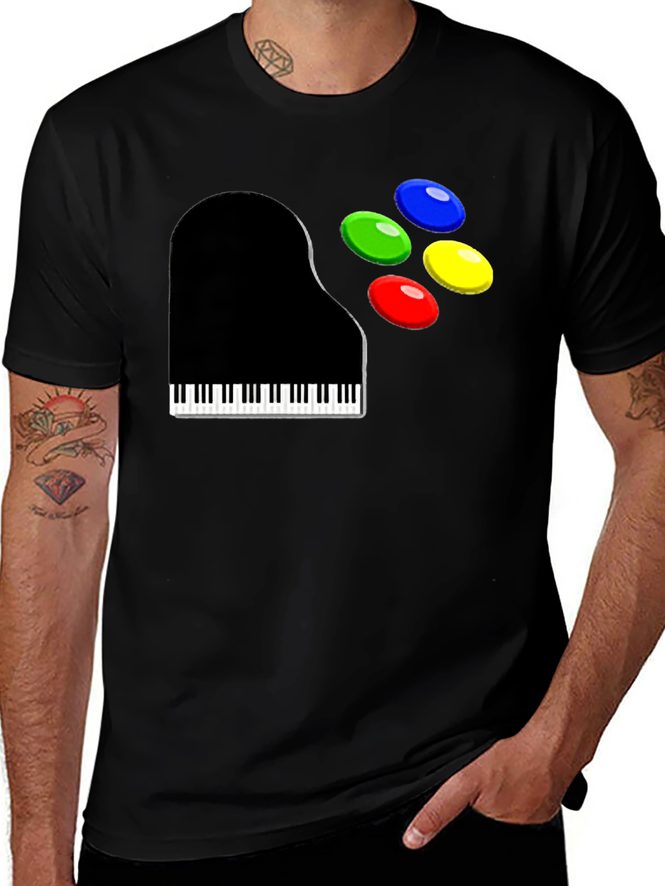 Piano and Game Controller T-Shirt