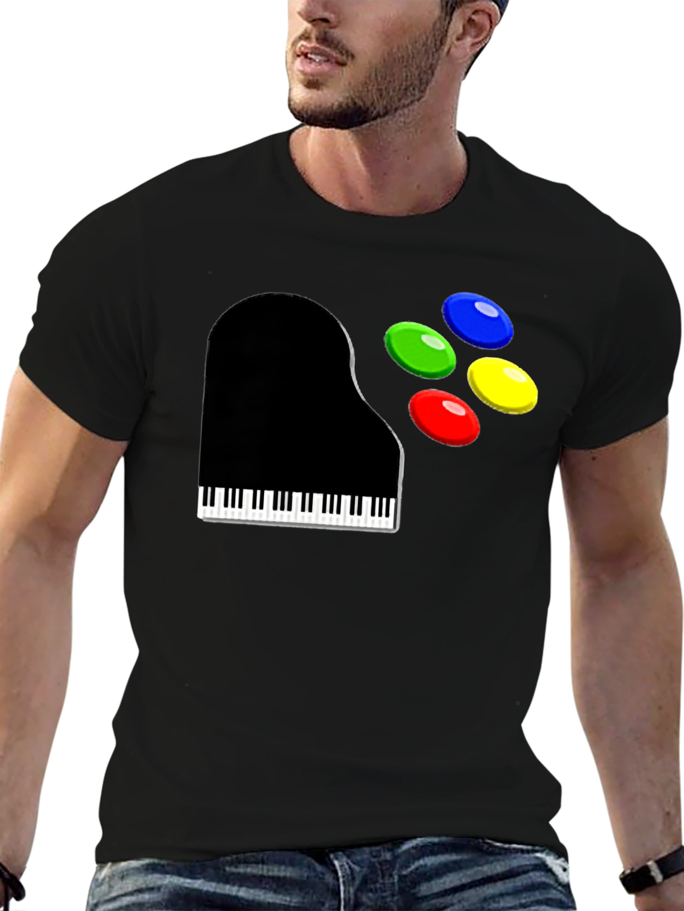 Piano and Game Controller T-Shirt