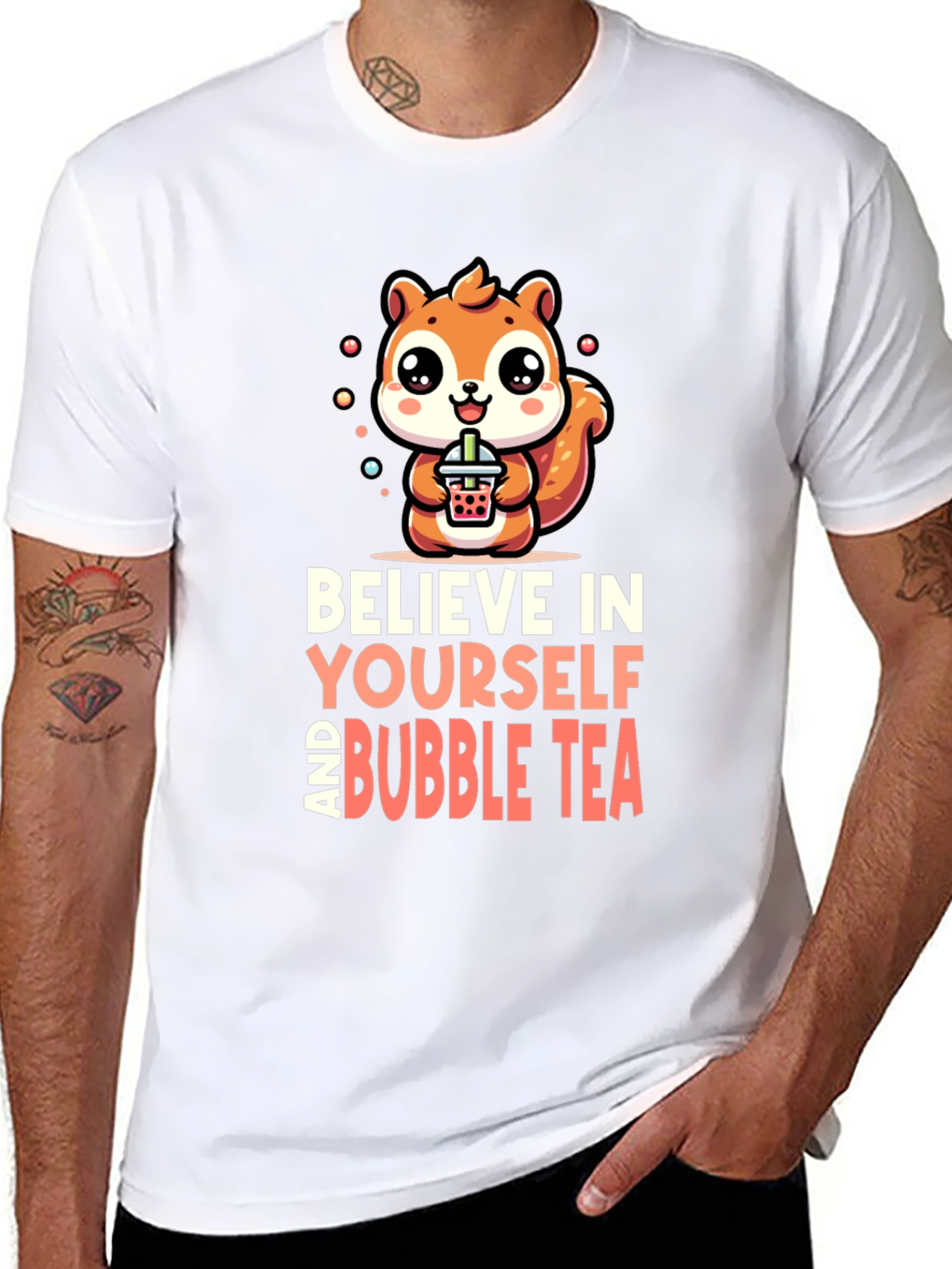 Believe In Yourself & Bubble Tea Black T-Shirt